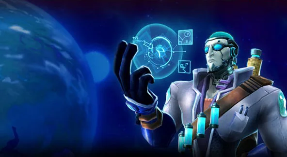 A Mordesh scientist studying a holographic scan
